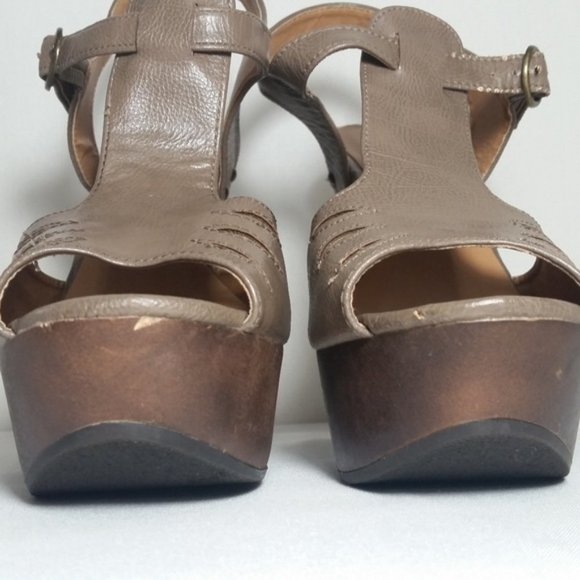Qupid Womens Strappy High Heeled Sandals brown 9 - Picture 4 of 8